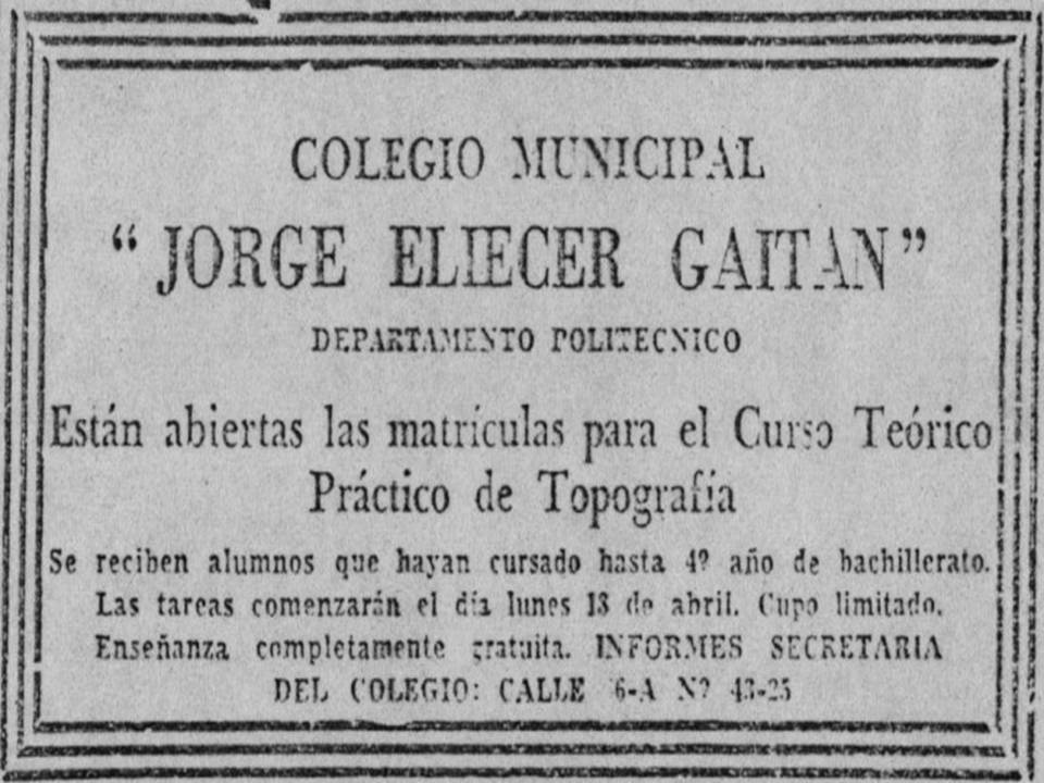 El Tiempo. 9 de Abril de 1949. Publicidad